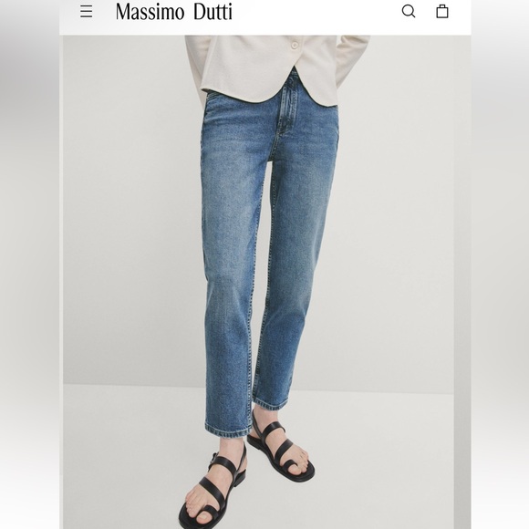 MASSIMO DUTTI SLIM FIT MID-RISE CROPPED JEANS SIZE 10 NWT $99.90 Online now! - Picture 2 of 11